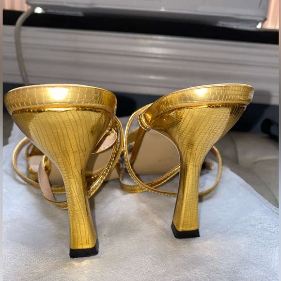 SHEIN Gold Strappy Open Toe Heels Women’s Size US 7 (CN38) - Picture 12 of 16
